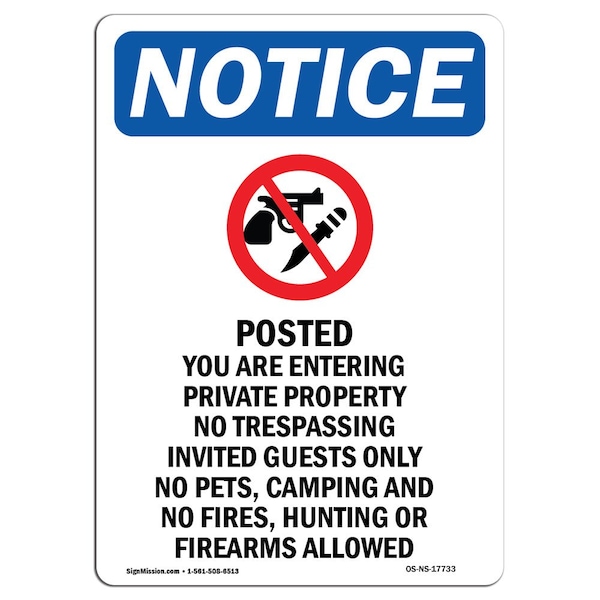 OSHA Notice Sign, 5" H, 3.5" W, Posted You Are Entering Sign With Symbol, Portrait, 10PK